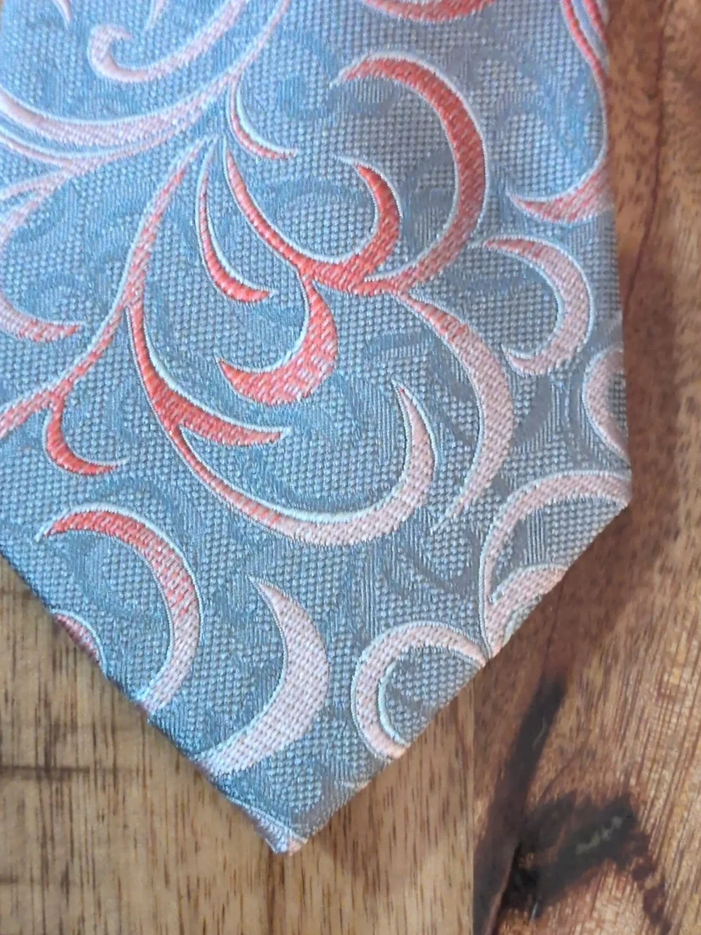 Alfani Light Blue Tie with Pink and White Swirl Design
